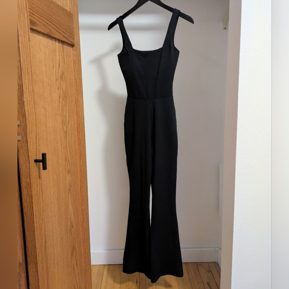 T|S by Thrive Black Flare Leg Activewear Jumpsuit Size S